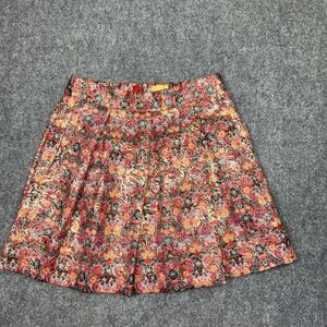 Maeve Anthropologie Skirt Womens Size L Petite  Rosie Floral Mini Metallic
